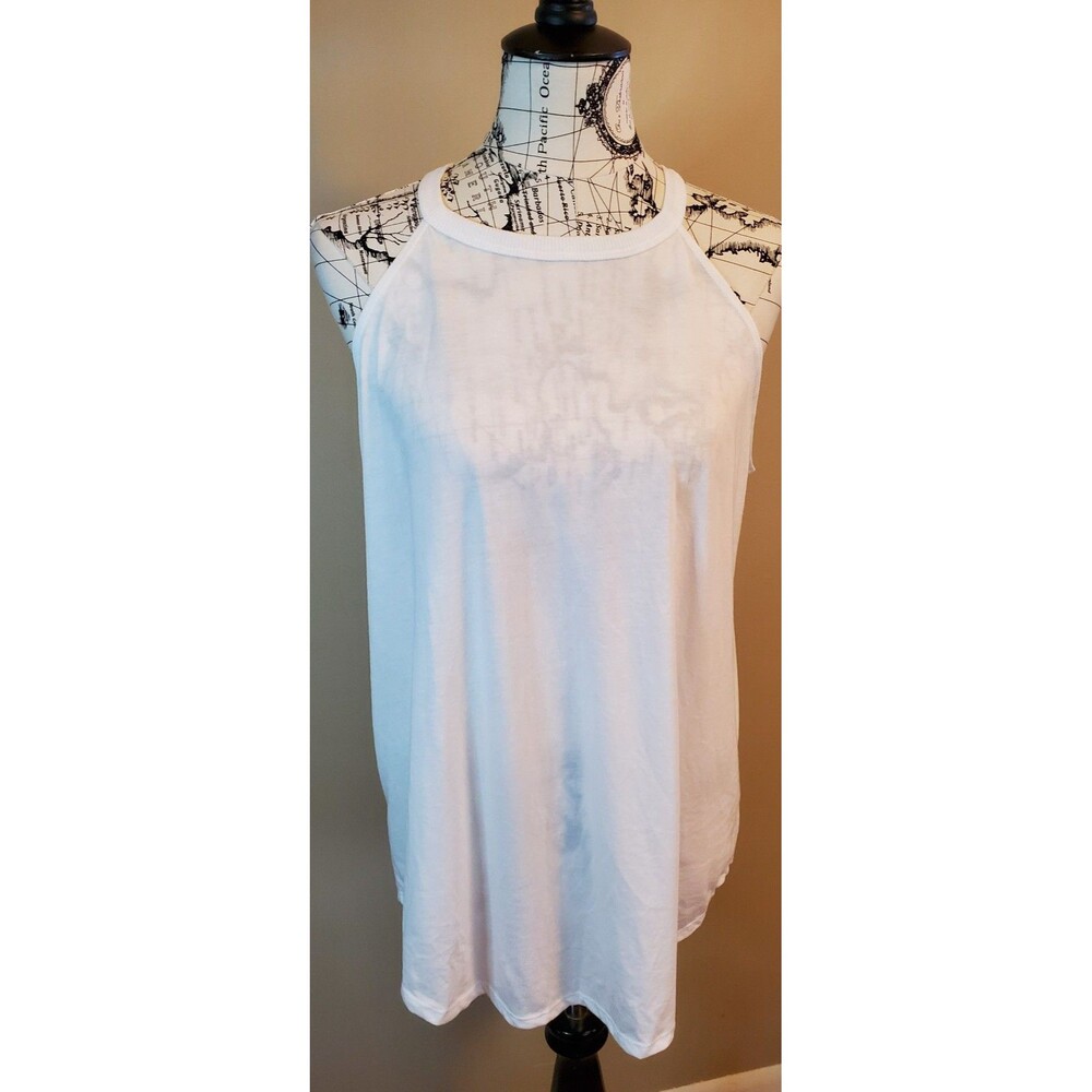 Joe USA Women’s XL White Sleeveless Tank Top Lightweight Layering Undershirt